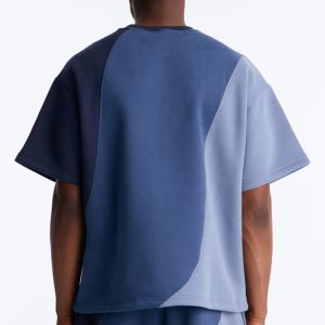 Oversized Neapolitan Paneled Sweatshirt - Blue/combo