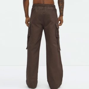 Relaxed Straight No More Waiting Cargo Pants - Dark Brown