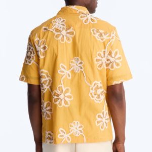 Paper Flore Short Sleeve Button Up Shirt - Mustard