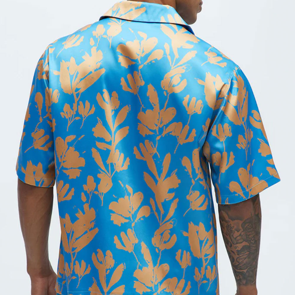 Bloom Off Printed Cuban Collar Shirt - Blue/combo - Image 2