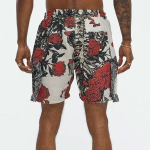 Petals Tapestry Shorts - Red/combo