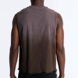 Washed Embellished Muscle Tee - Taupe