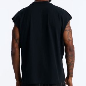 Rebellion Oversized Muscle Tee - Black