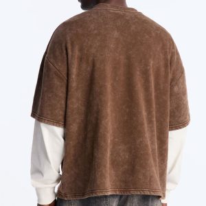 Von Dutch Studio Oversized Fleece Twofer - Brown