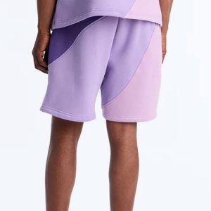 Neapolitan Paneled Relaxed Sweatshort - Purple/combo