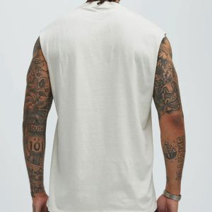 A Life Of Flora Sleeveless Tee - Tan