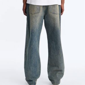 Baggy Dark Wave Jeans - Medium Blue Wash