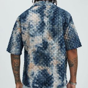 Crusin Textured Shirt - Blue/combo