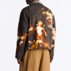 Cropped Renaissance Printed Twill Work Jacket - Multi Color