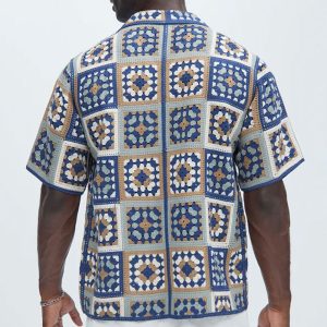 Nolan Textured Shirt - Tan/Multi